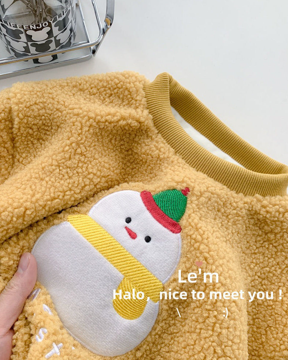 Christmas Pattern Fleece Baby Hoodie