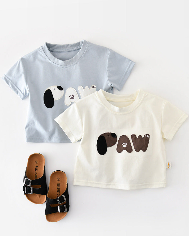 Paw Letter Baby Short Sleeve Tee