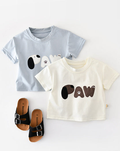 Paw Letter Baby Short Sleeve Tee