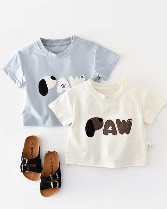 Paw Letter Baby Short Sleeve Tee