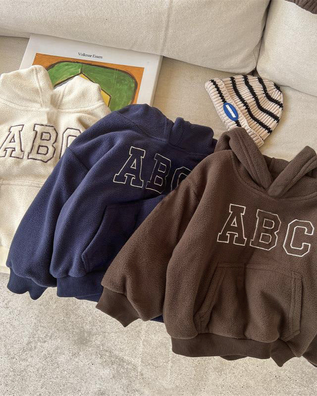 ABC Letter Fleece Baby Hoodie Pants 2pcs Set