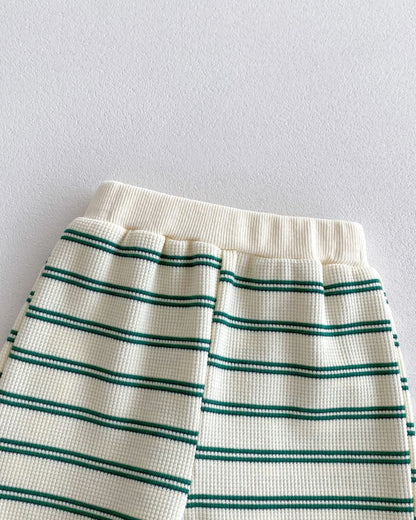 Casual Striped Bear Baby Hoodie Pants 2pcs Set