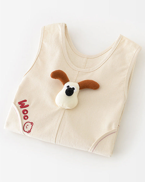 Puppy Decor Letter Sleeveless Baby Jumpsuits