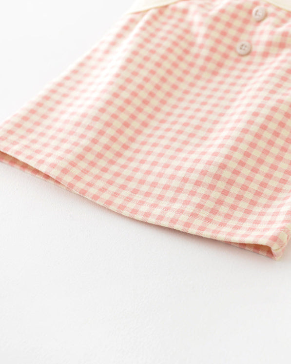2pcs Sweet Plaid Cotton Baby Tank Top&Pants Set