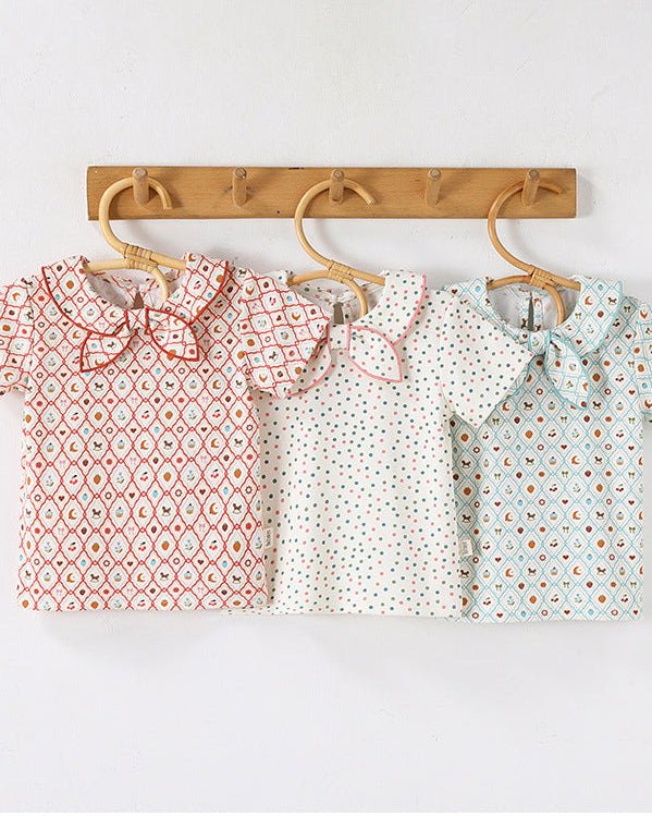 Geometric Pattern Short Sleeve Baby Tee