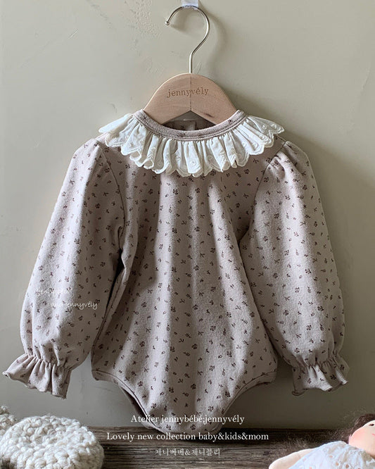 Floral Lace Collar Baby Long Sleeve Top/Romper