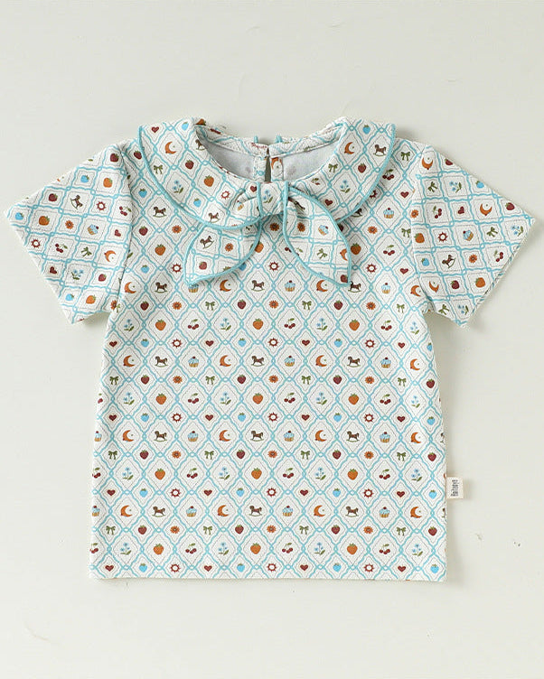 Geometric Pattern Short Sleeve Baby Tee