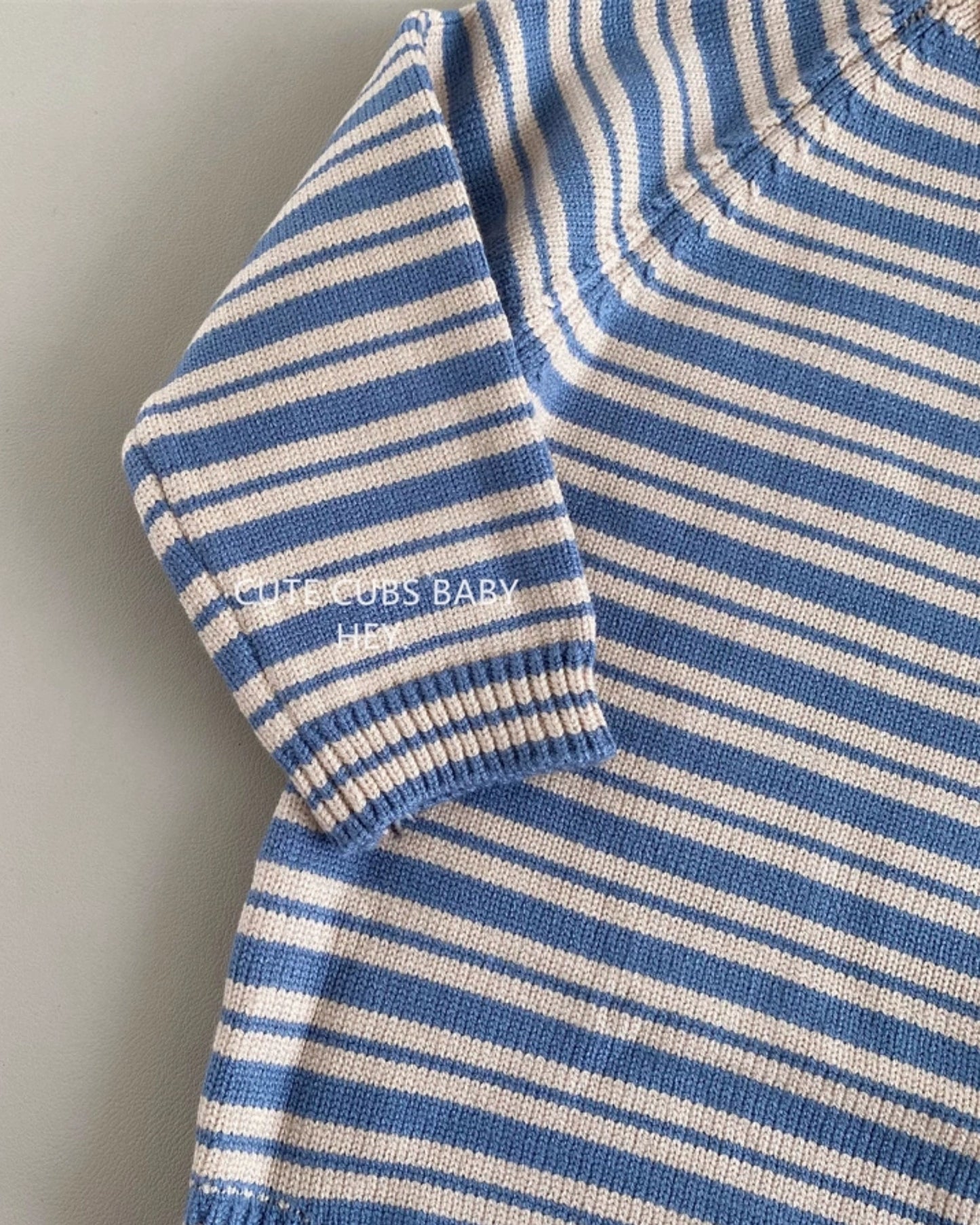 Casual Striped Knitted Baby Romper/4pcs Set