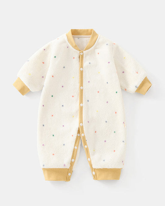 Multicolor Dot Color Block Baby Jumpsuits