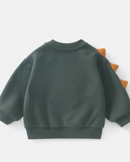 Warm Fleece Dinosaur Pattern Baby Hoodie