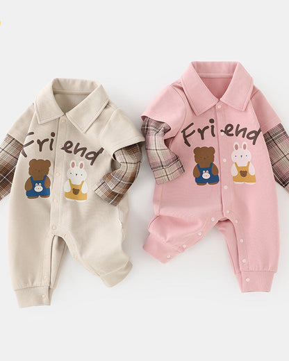 Friends Cartoon Bear Rabbit Baby Jumpsuits
