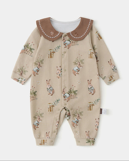Animal Pattern Square Collar Baby Jumpsuits