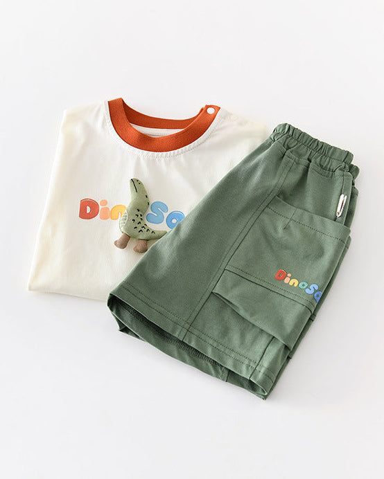 Dinosaur Letter Short Sleeve Baby 2pcs Set