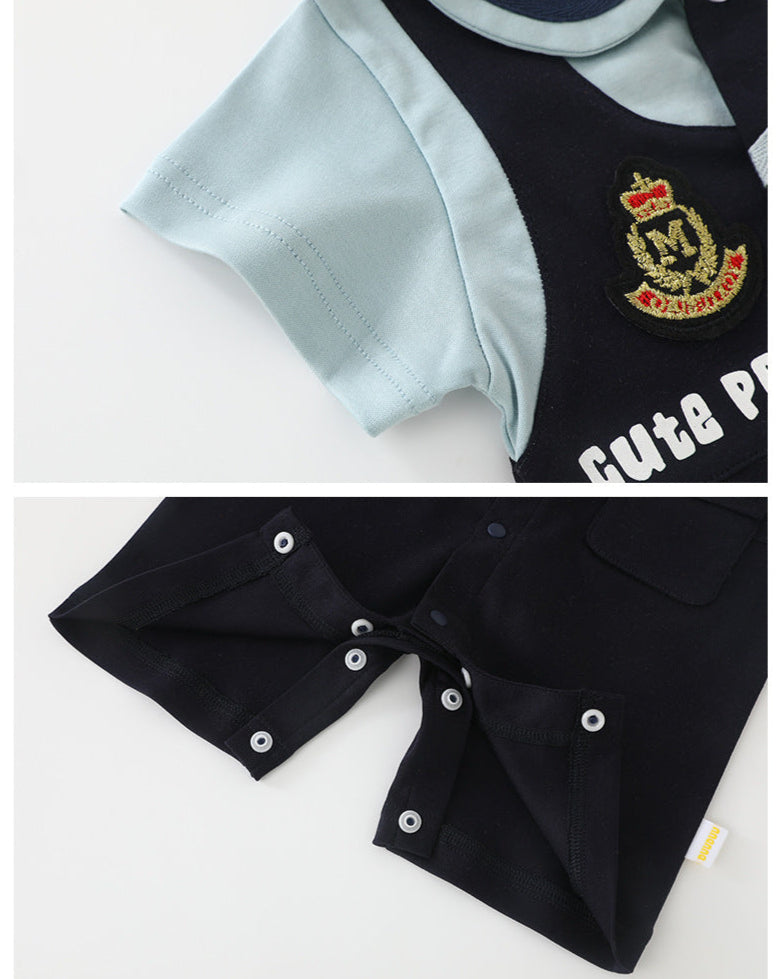 Rabbit Ear Decor Short Sleeve Baby Jumpsuits