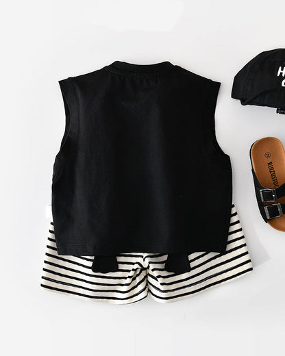 Penguin Pattern Baby Vest Shorts 2pcs Set