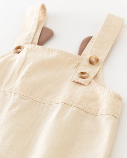 Color Block T-shirt Bear Baby Jumpsuits Set