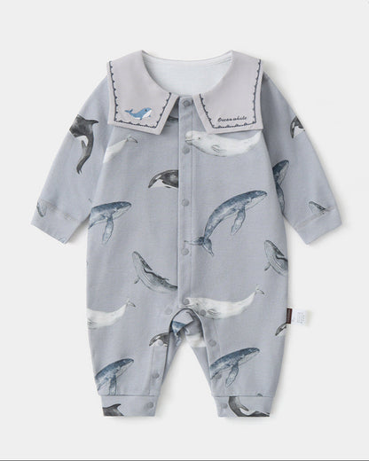 Animal Pattern Square Collar Baby Jumpsuits