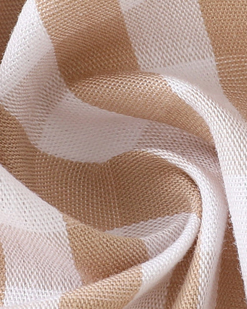 Toast Pattern Plaid Short Sleeve Baby Jumpsuits