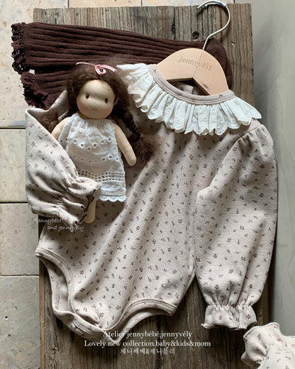 Floral Lace Collar Baby Long Sleeve Top/Romper