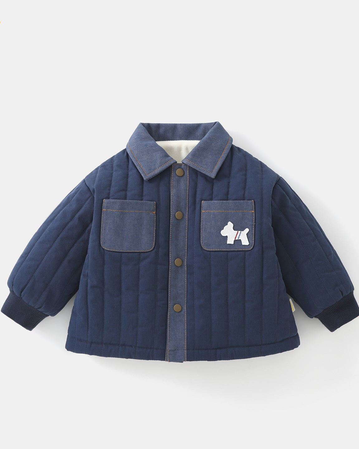 Warm Fleece Denim Pocket Baby Jacket