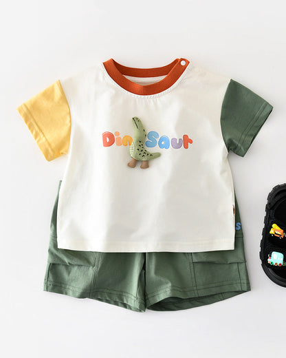 Dinosaur Letter Short Sleeve Baby 2pcs Set
