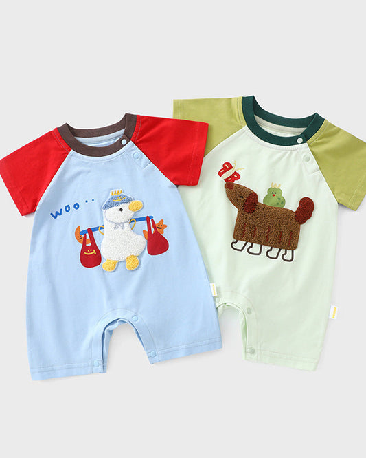 Cooling Animal Short Sleeve Baby Jumpsuits