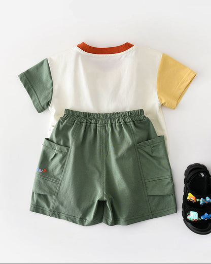 Dinosaur Letter Short Sleeve Baby 2pcs Set