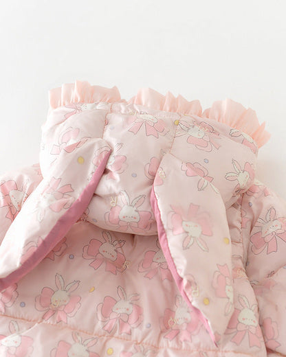Sweet Rabbit Warm Hooded Baby Jumpsuits