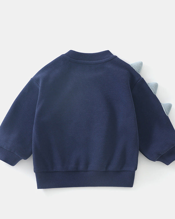 Warm Fleece Dinosaur Pattern Baby Hoodie