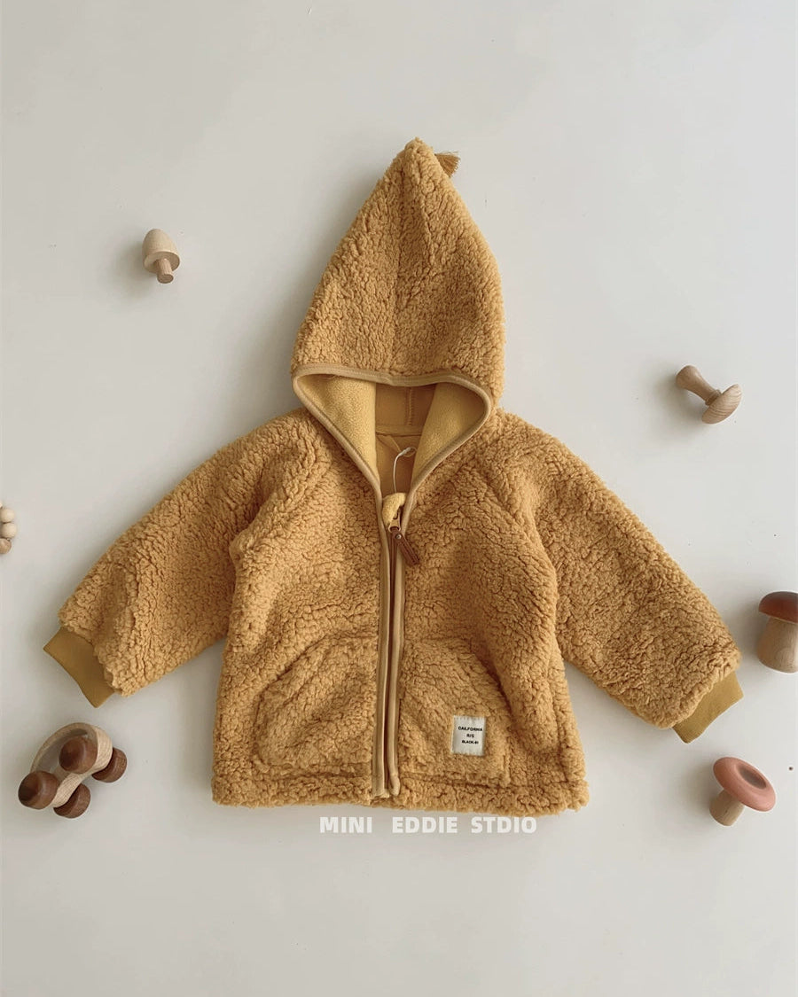 Polar Fleece Solid Color Baby Jacket/Jumpsuits