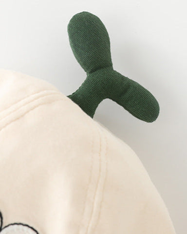 Cartoon Apple Pattern Short Sleeve Baby Jumpsuits Hat Bag