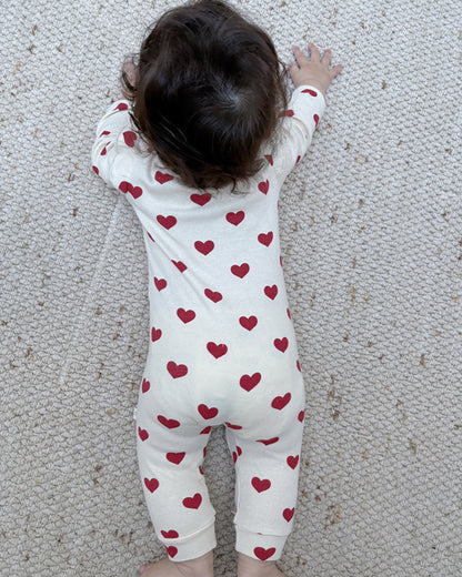 Cotton Soft Heart Long Sleeve Baby Jumpsuits/Romper