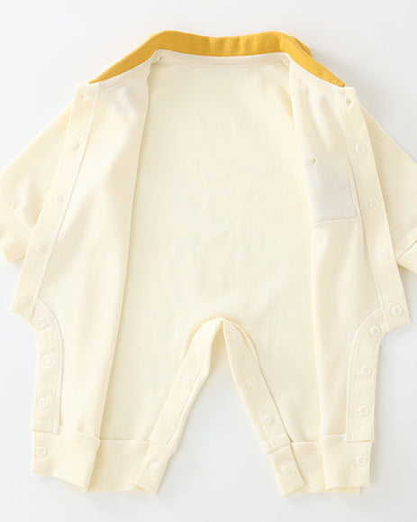 Lion Pattern Tie Baby Long Sleeve Jumpsuits
