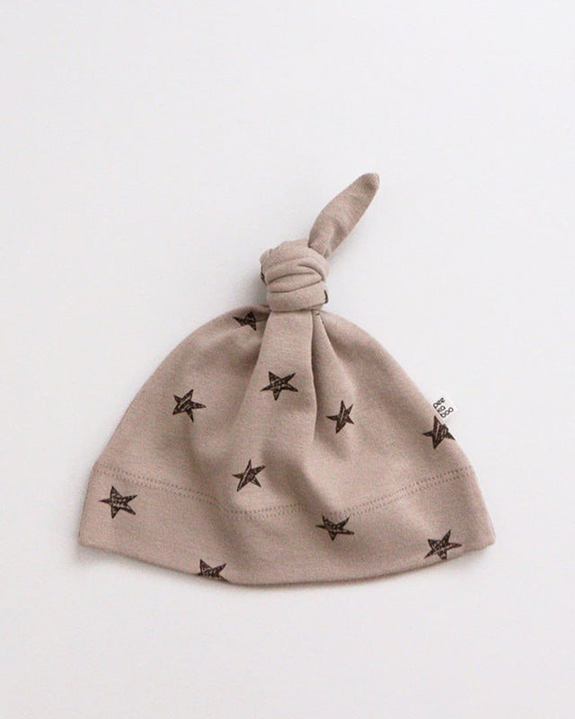 Star Moon Cotton Long Sleeve Baby Romper Pants Hat