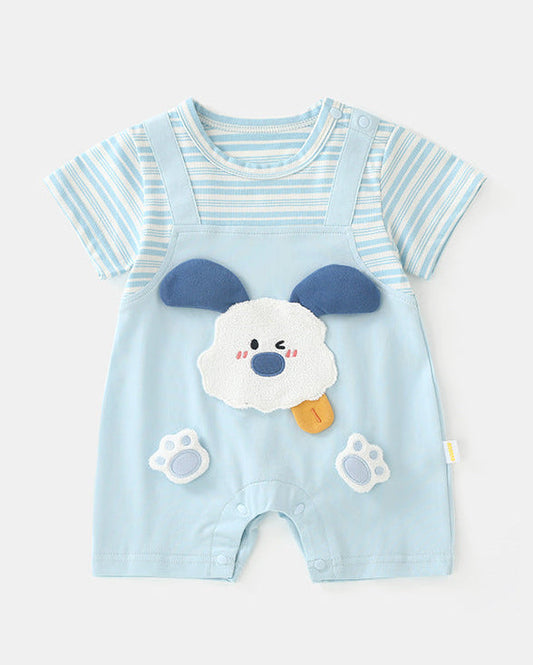 Puppy Pattern Baby Short Sleeve Jumpsuits