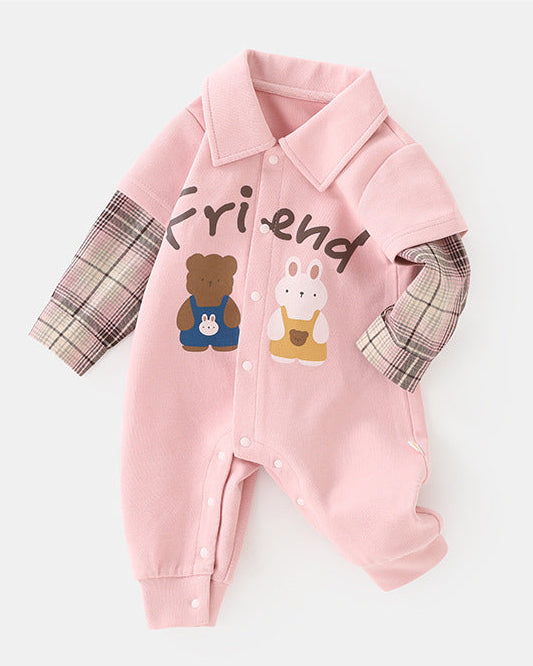 Friends Cartoon Bear Rabbit Baby Jumpsuits