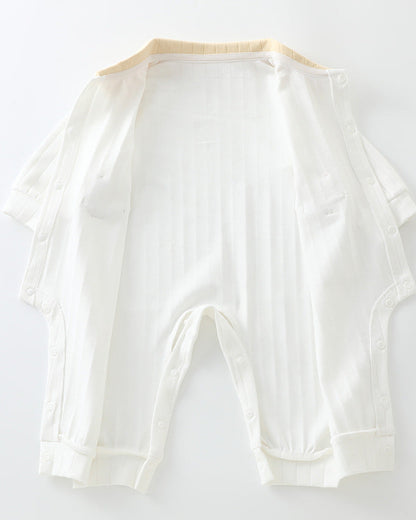 Duck Decor Striped Cotton Baby Jumpsuits
