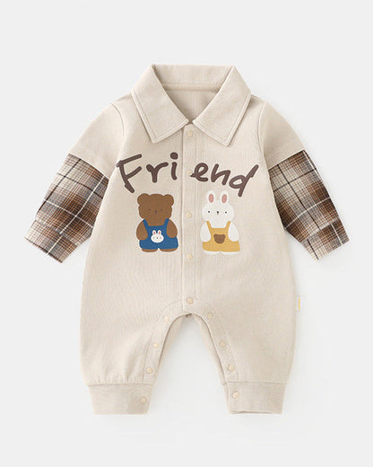 Friends Cartoon Bear Rabbit Baby Jumpsuits