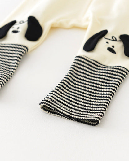 Color Black Cartoon Baby High Waisted Pants