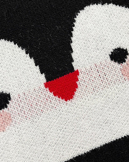 Cartoon Penguin Pattern Baby Knitted Vest