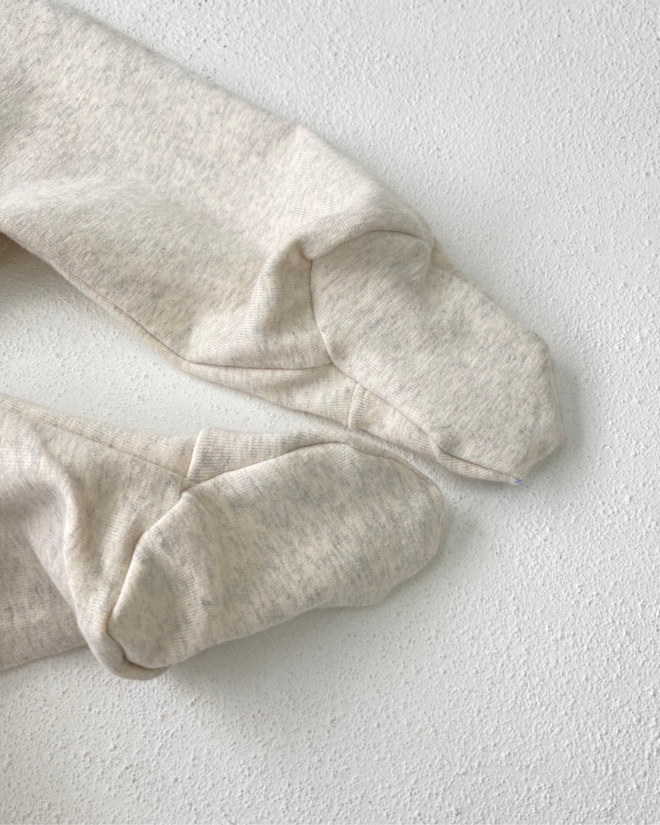 Soft Cotton Buttoned Long Sleeve Foot-covering Baby Jumpsuits
