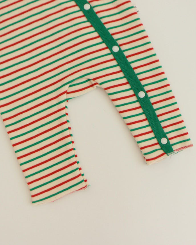 Christmas Striped Baby Jumpsuits with Hat