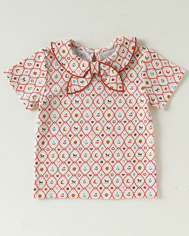 Geometric Pattern Short Sleeve Baby Tee