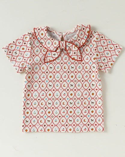 Geometric Pattern Short Sleeve Baby Tee