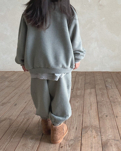 1962 Letter Fleece Warm Baby Hoodie Pants 2pcs Set