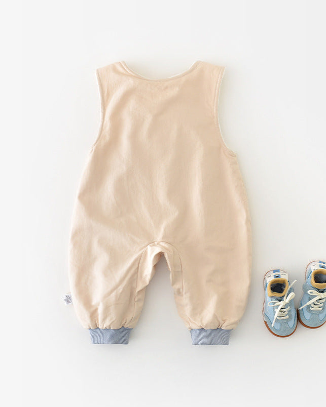 Penguin Pattern Fleece Baby Hoodie Jumpsuits
