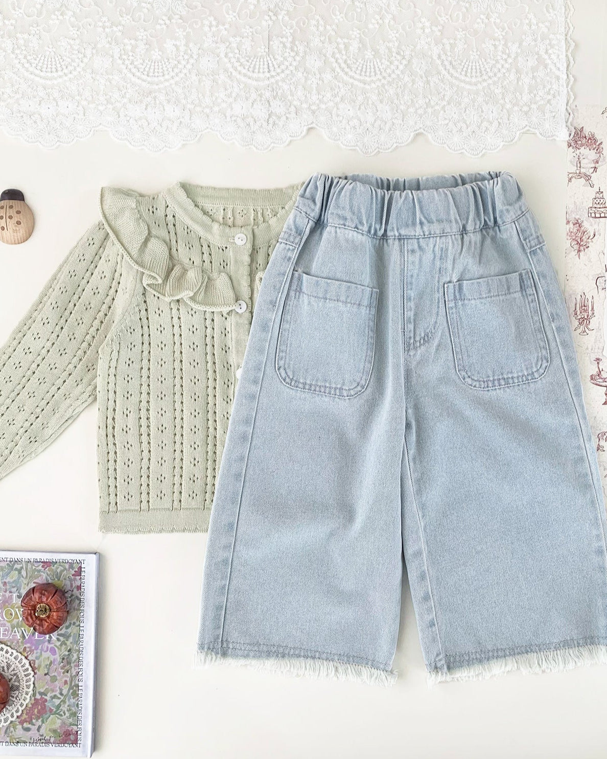 Sweet Hollowed-out Baby Girl Sweater Cardigan