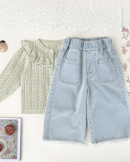 Sweet Hollowed-out Baby Girl Sweater Cardigan
