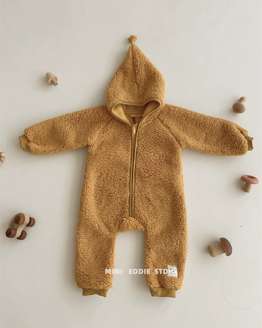 Polar Fleece Solid Color Baby Jacket/Jumpsuits
