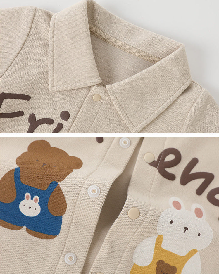 Friends Cartoon Bear Rabbit Baby Jumpsuits